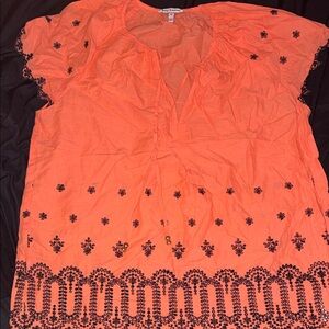 Juicy Couture Orange Embroidered Blouse